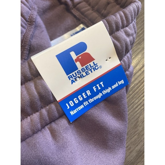 Russell Athletic Sweatpants Mens Large Purple Jogger Fit Zip Pocket NWT - Picture 4 of 10